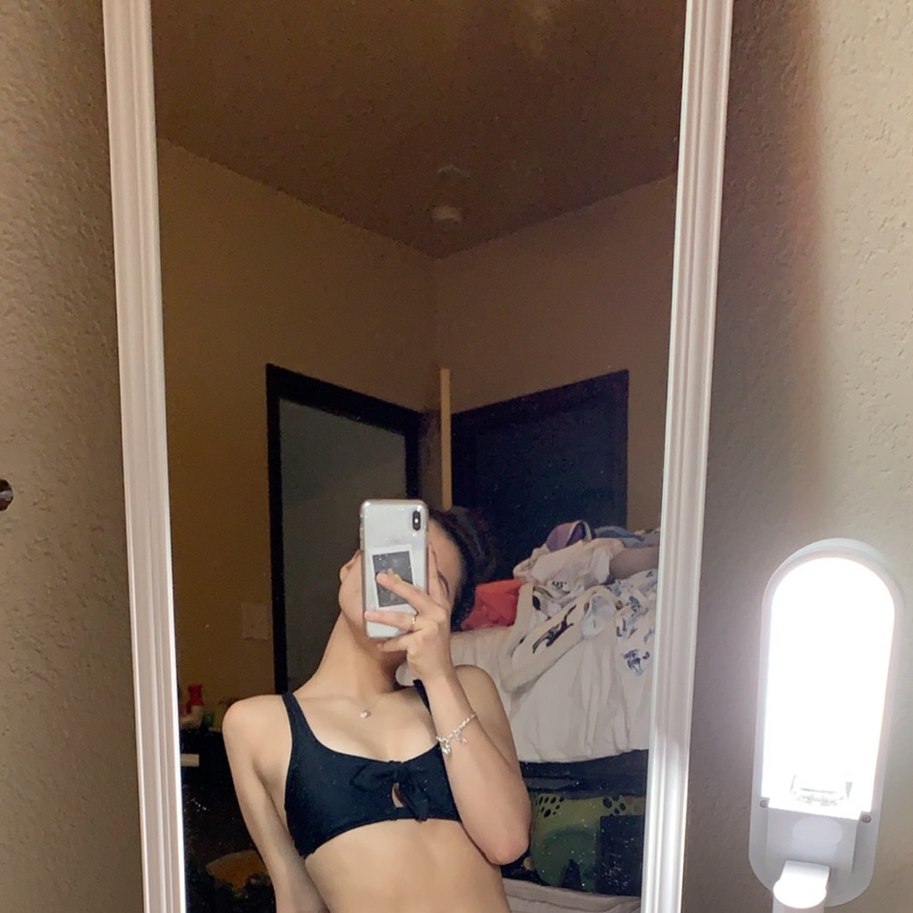 Black Bikini Top with little bow tie